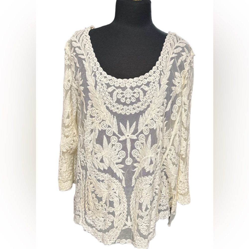 Simply Emma crochet and mesh blouse